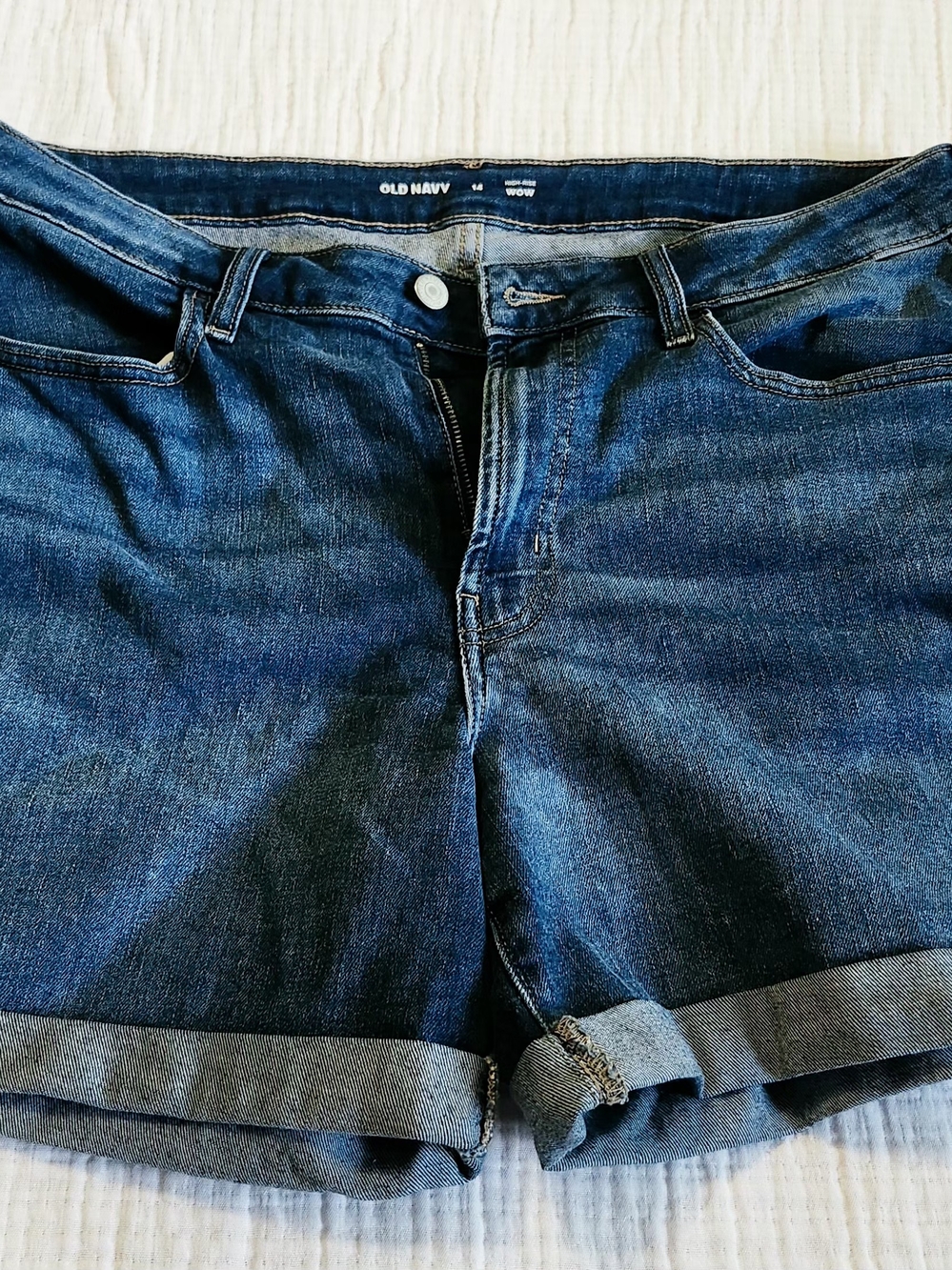 Old Navy Dark Blue Denim Cuffed Shorts